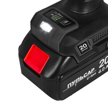 Гайковерт аккумуляторный ударный ПУЛЬСАР ГАУ 20- 600Б (20В, 600Hм, 1/2, 2 акк, 4 Ач, з/устр., кейс)